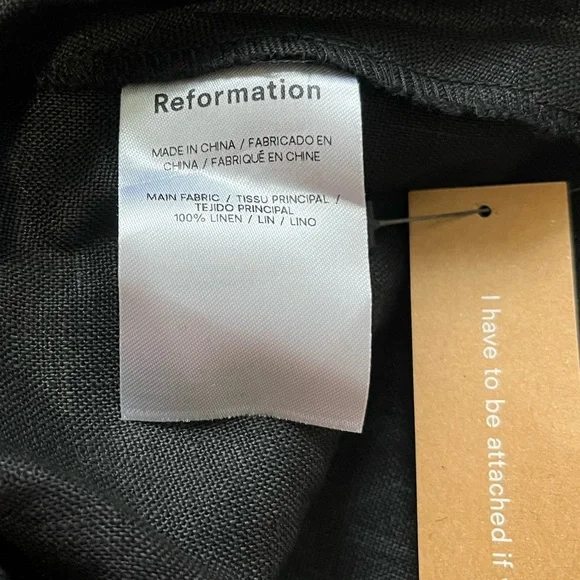 Reformation Abeni Black Linen Strapless Mini Dress Size 6 NWT -  erickpacheco.com.br